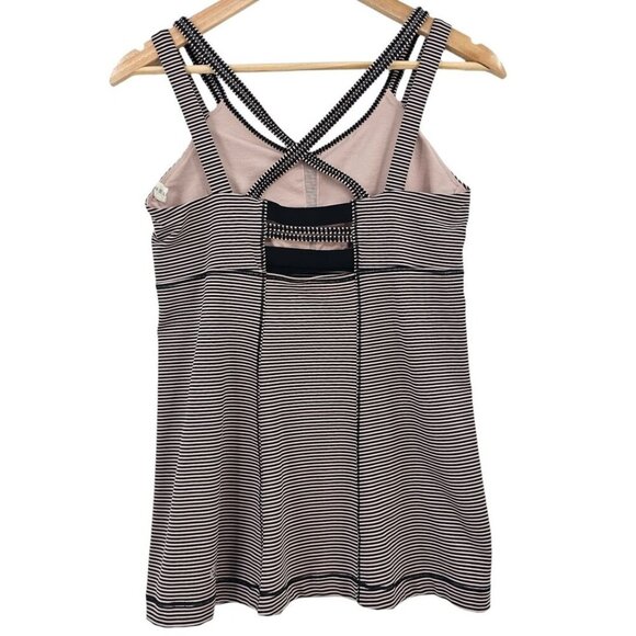Lululemon Womens 10 Happy Strappy Tank Mini Pop Stripe Black Mink Berry - Picture 3 of 10